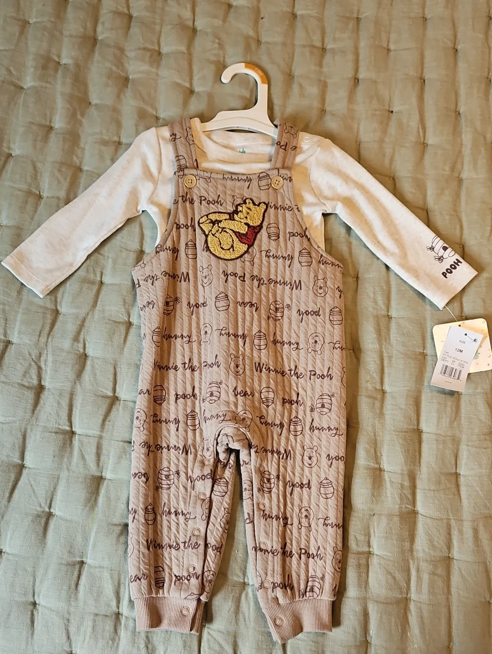 Disney Tan & Cream Baby Overall Set with Tag